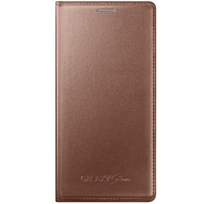 Husa Flip Cover pentru Samsung Galaxy S5 Mini G800, Rose Gold